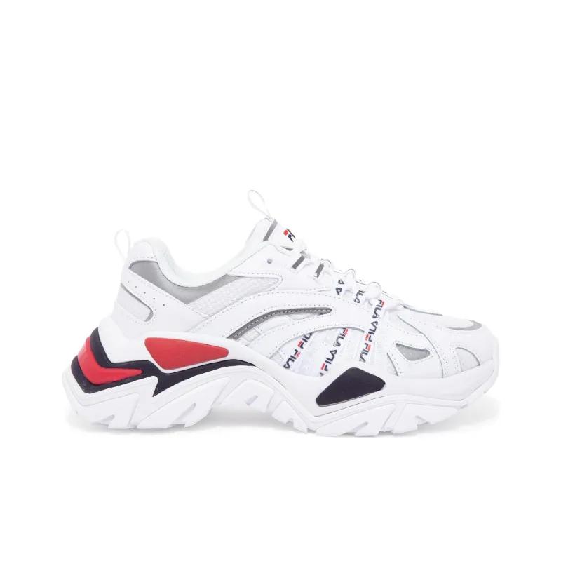 FILA Electrove Cushioning, Slip Resistant, And Abrasion Resistant Low Top Chunky Sneakers Women's White Red Black-1