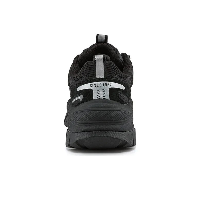 Kappa Cushioning Anti Slip And Wear Resistant Low Top Chunky Sneakers Unisex Black Silver-5
