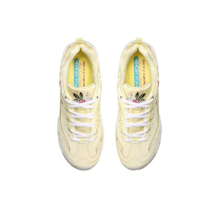 Skechers D'Lites Bright Blossoms Low Top Daddy Shoes Yellow Women's-3