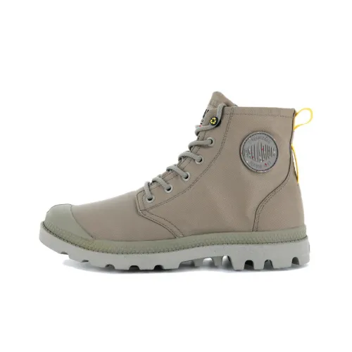 Palladium Pampa Rcycl WP+ 2 Wear-resistant And Waterproof High-Top Canvas Shoes Unisex Taupe