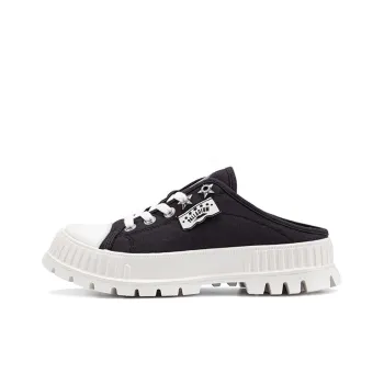 Palladium Anti Slip And Wear Resistant Height Increasing Low Top Canvas Shoes Women's Black White