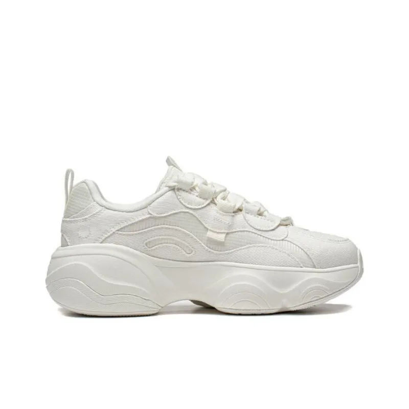 LiNing Honey Cushioning, Slip Resistant, Abrasion Resistant Support Low Top Chunky Sneakers Women's Ivory-1