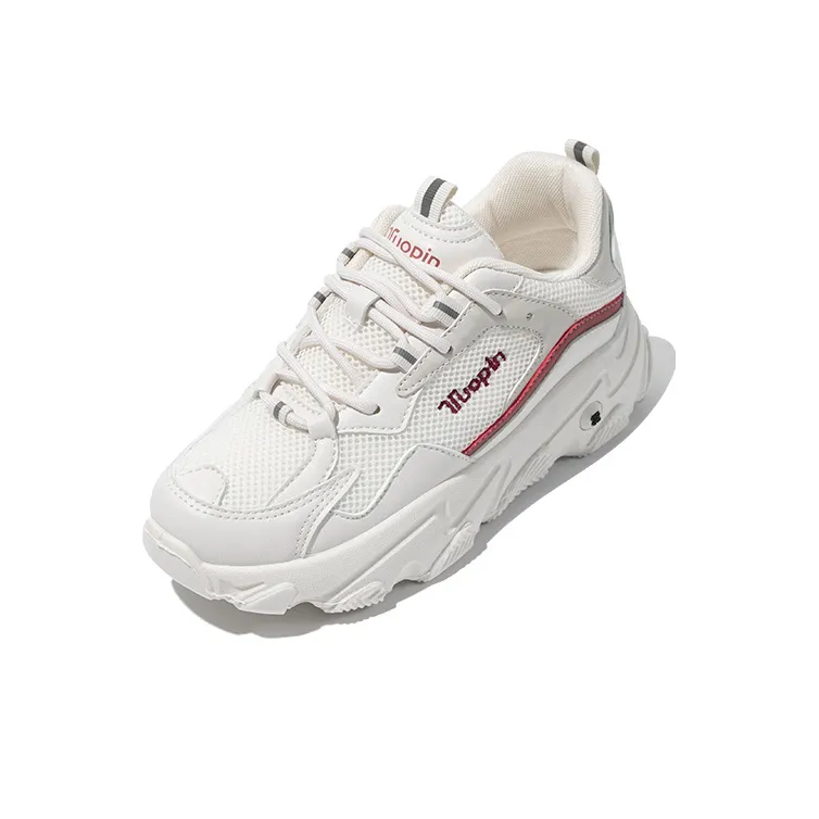 TUOPIN Abrasion Resistant, Lightweight, And Breathable Low Top Chunky Sneakers Women's Beige Brown-16