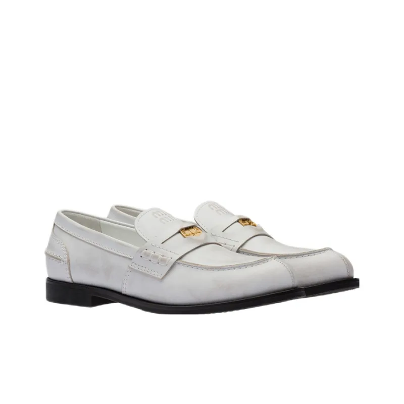 MIU MIU Leather Penny Loafers-2