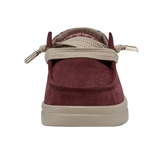 Heydude Canvas Shoes Women's Low Top Burgundy-5
