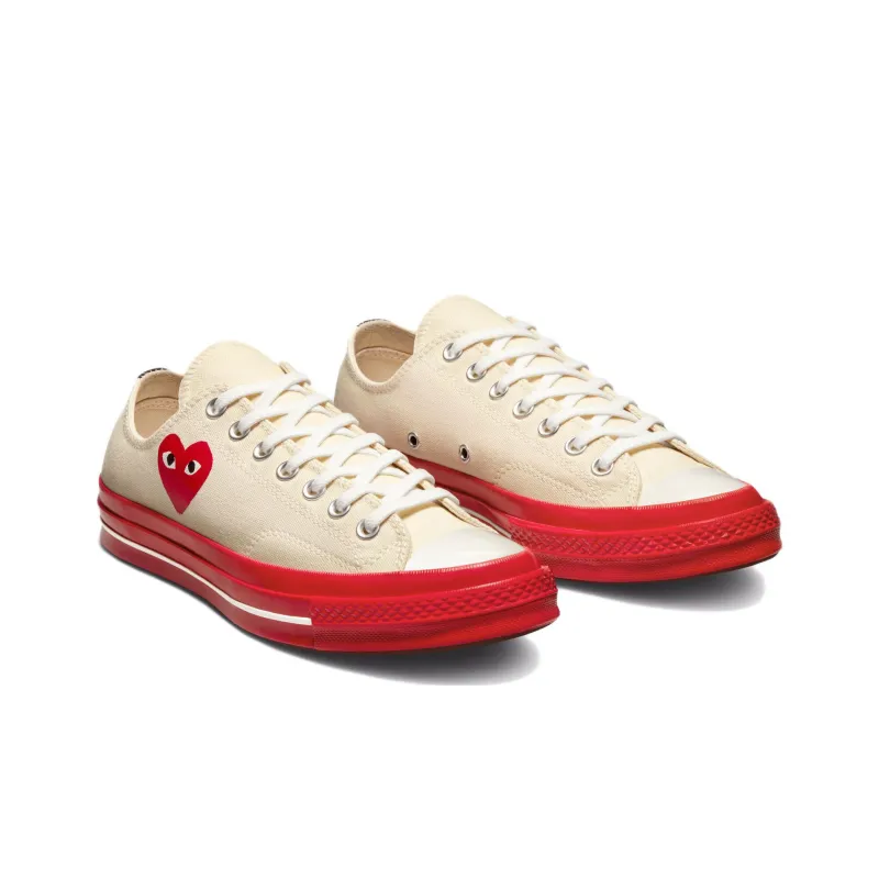 Converse Chuck Taylor All Star 70 Ox Comme Des Garcons Play Egret Red Midsole-2