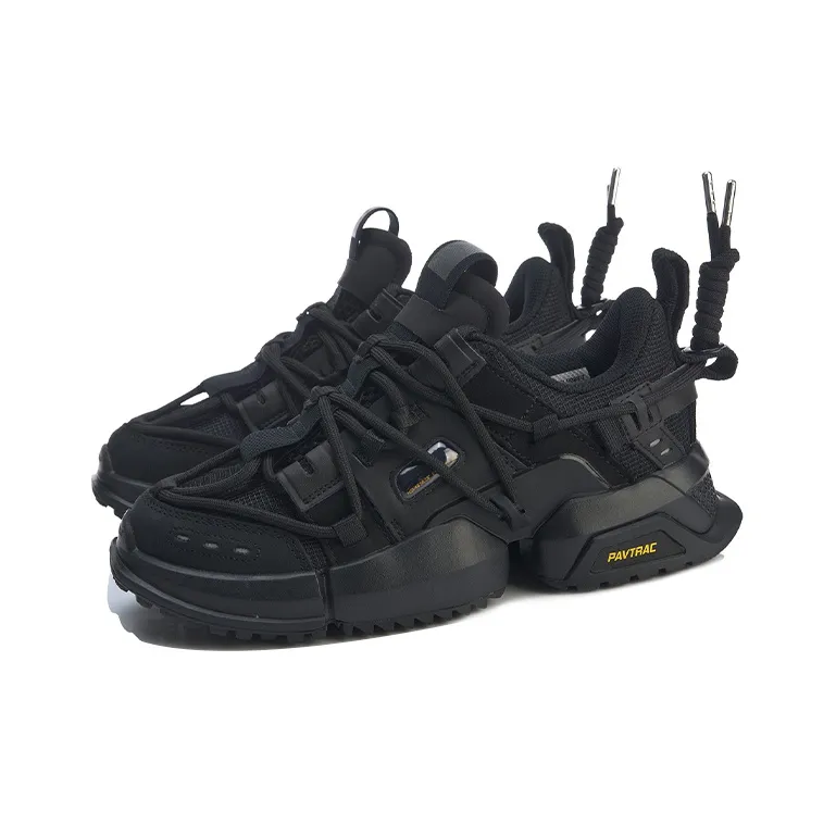 LiNing Pan Gu Cushioning Anti Slip And Wear Resistant Low Top Chunky Sneakers Women's Black-2