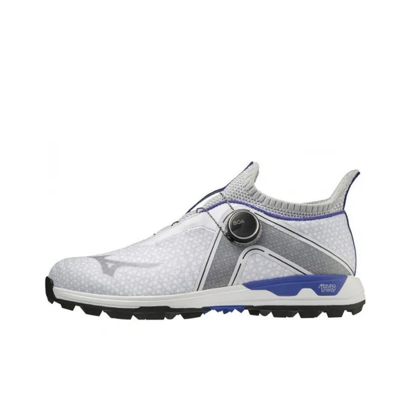 Mizuno Cushioned Slip Resistant Abrasion Resistant Breathable Low Top Golf Shoes Men's White Blue-0