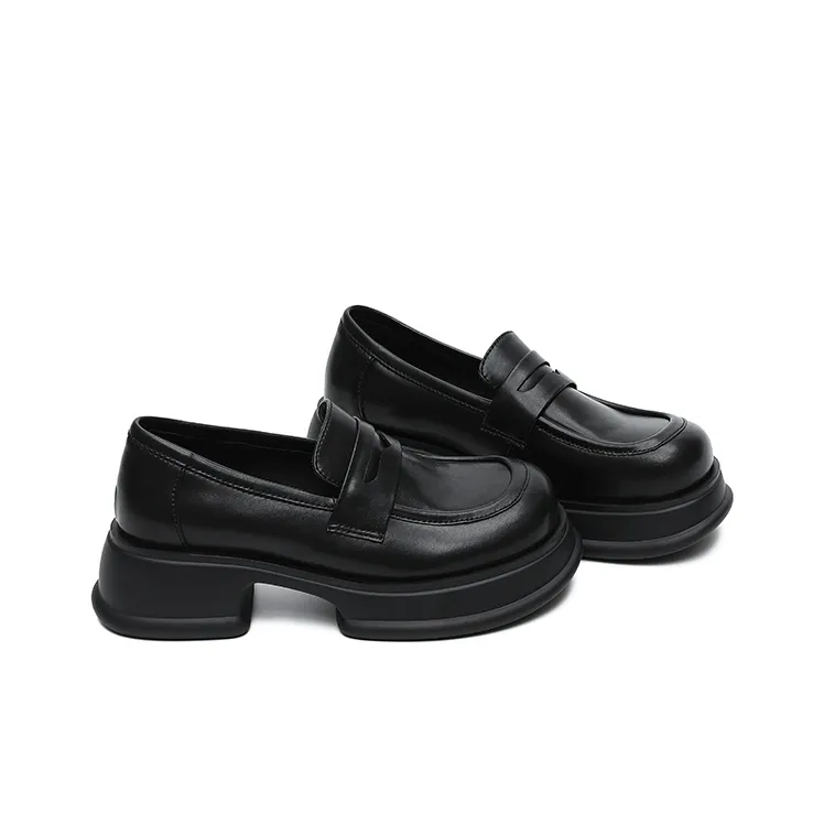 MASOOMAKE Loafers Women's Low Top Black/Ecru/Brown-2