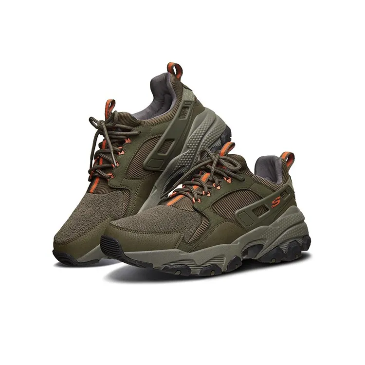 Skechers Sparta-Ma Cushioning Anti-Slip And Wear-Resistant Low-Top Chunky Sneakers Men's Olive Green-2