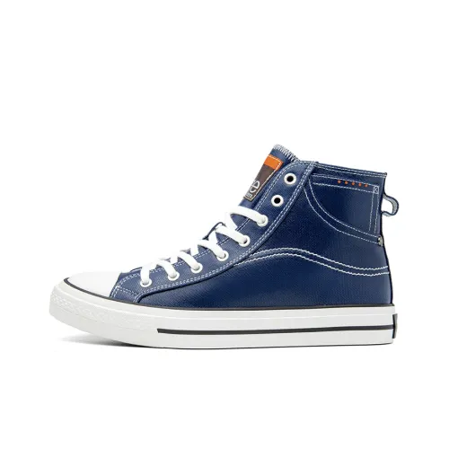 Lee Canvas Shoes Men High-Top Blue