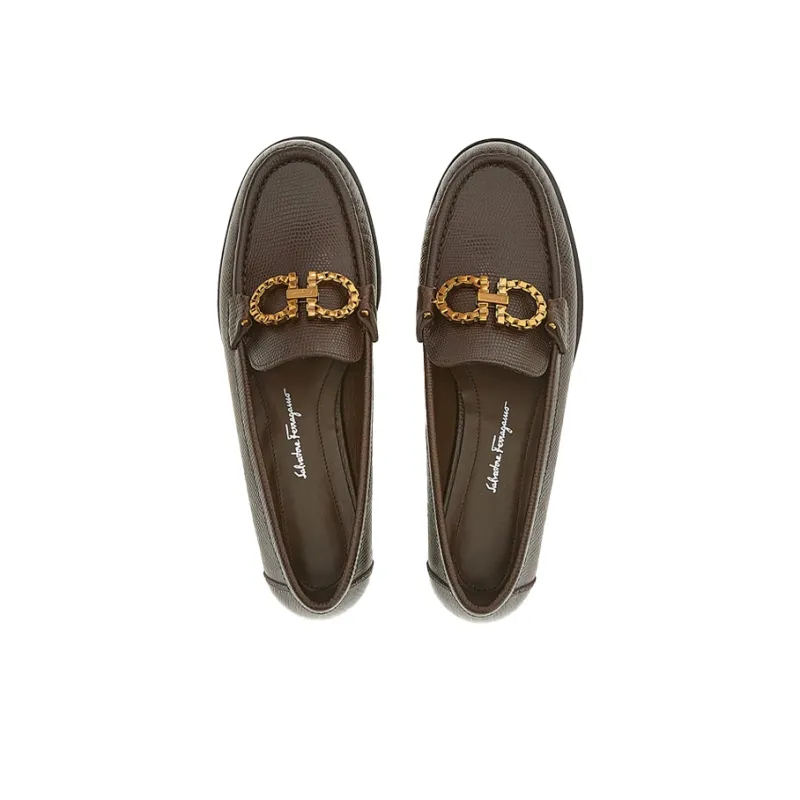 FERRAGAMO GANCINI Women's Casual Shoes Women's Brown Green-3
