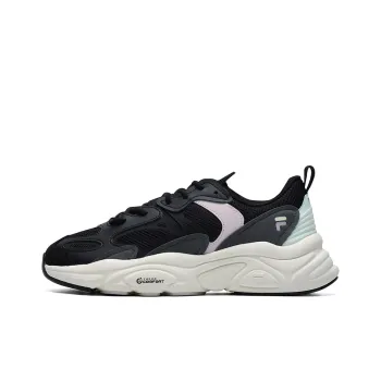 FILA Mars 2 Mars 2.0 Cushioning Anti Slip Wear Resistant Breathability Low Top Chunky Sneakers Women's Black Gray