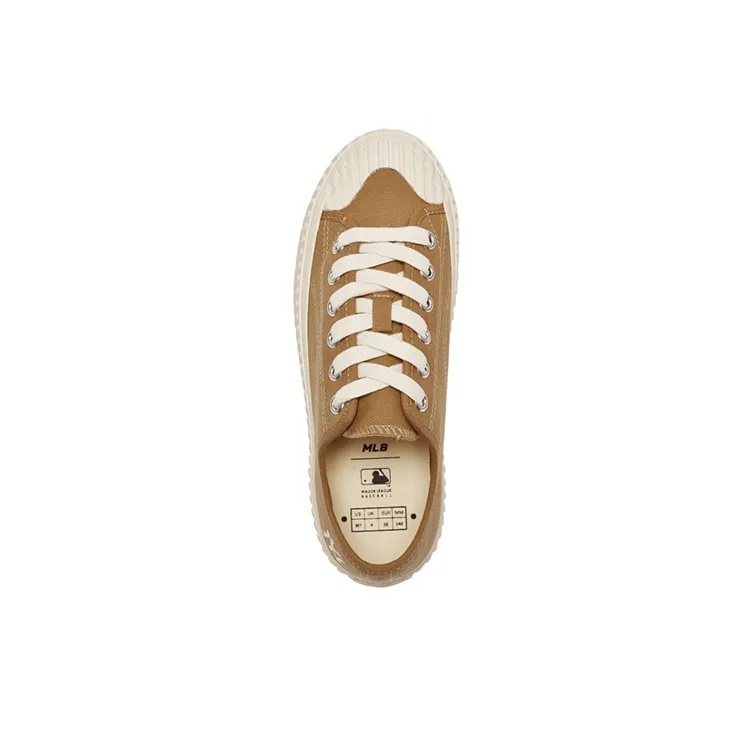 MLB Playball Anti Slip Wear Resistant Low Top Canvas Shoes Unisex Brown-3