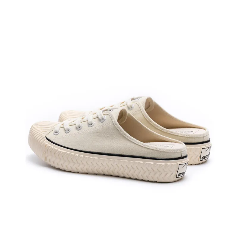 Excelsior Canvas Shoes Women's Low Top Cream White-2