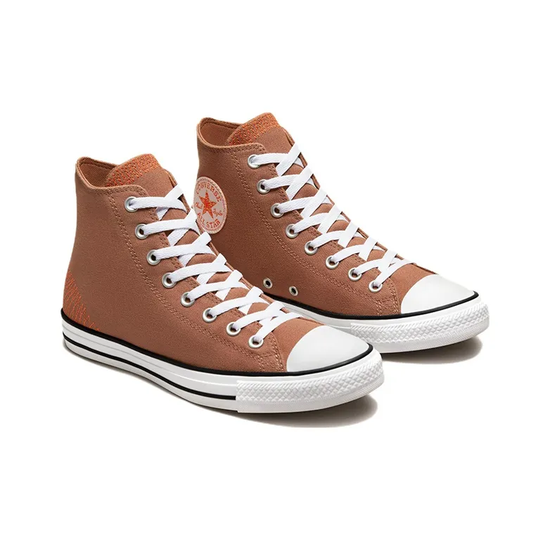 Converse Chuck Taylor All Star Stitched Anti-Slip Wear-Resistant High-Top Canvas Shoes Unisex Brick Red-2