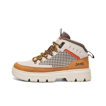 Jeep Abrasion Resistant Height Increasing Ankle Length Outdoor Boots Men's Beige Brown