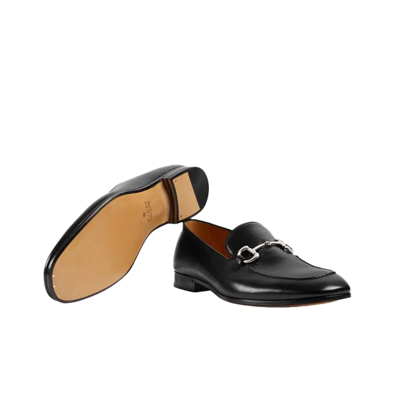 GUCCI Horsebit Casual Single Shoes Men's Black-4