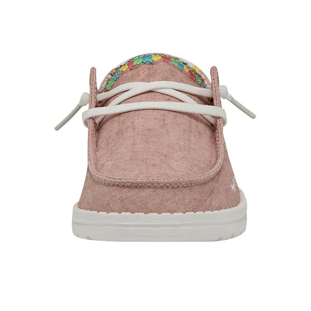Heydude Canvas Shoes Women's Low Top Rose Pink-4