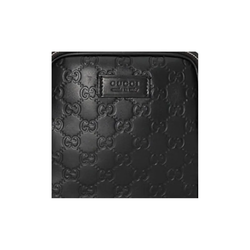 GUCCI Leather Patchwork Cow Leather Shoulder Bag Crossbody Bag Sling Bag Fanny Pack Men's Black-5