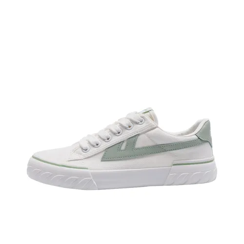 WARRIOR Canvas Shoes Unisex Low-Top White/Light Green