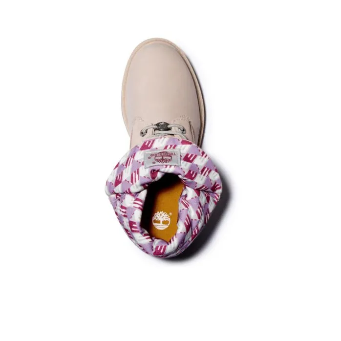 Timberland Roll Top Boots Basic 'Pale Pink With Plaid Print' Women's-2