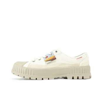 Palladium Pallashock Lo Oasis Durable Breathable Low Top Canvas Shoes Unisex Light White