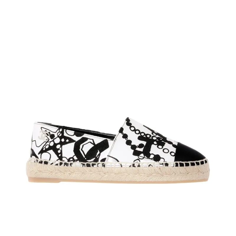 CHANEL Espadrilles Women's Black/White-1