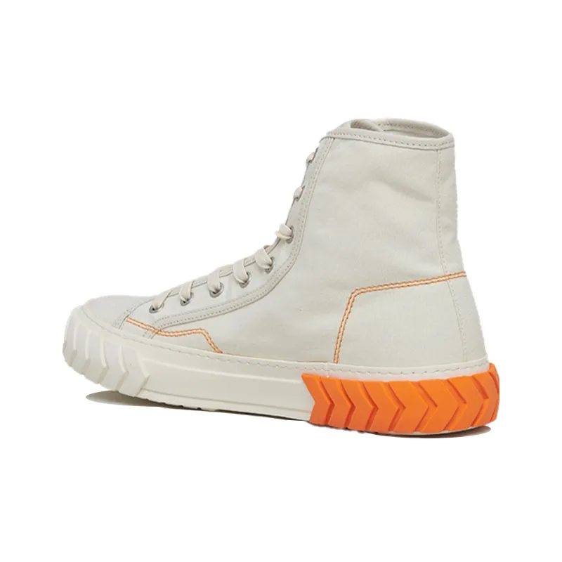Both Canvas Shoes Women's High Top White/Orange-4