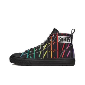 Valentino Giggies High Top Canvas Shoes Men's Black