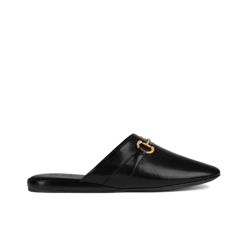 GUCCI Wrap-toe Slippers Men's Black-1