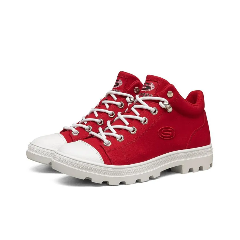 Skechers Jeremy Ville X Skechers Roadies High Top Canvas Shoes Red/White Women's-2
