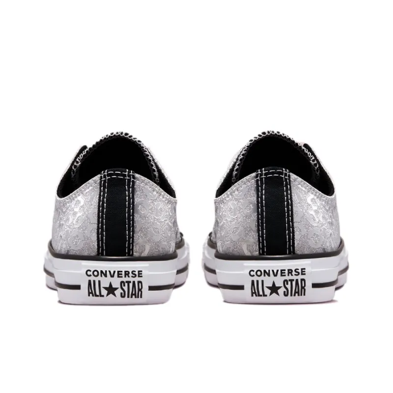 Converse Women's Chuck Taylor All Star Low 'Glitter Leopard Spots Silver' Women's-4