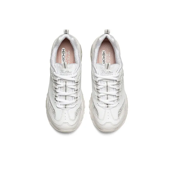 Skechers D Lites 1.0 Running Shoes White Women's-3