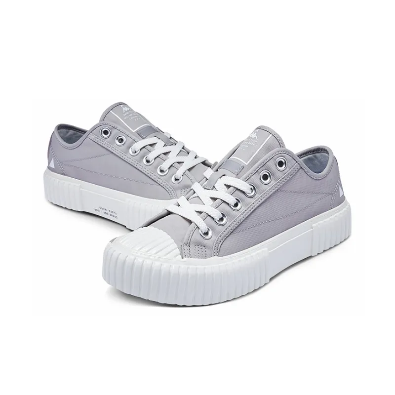 NPC x Kappa Anti-Slip Wear-Resistant Low-Top Canvas Shoes Unisex Gray White-4