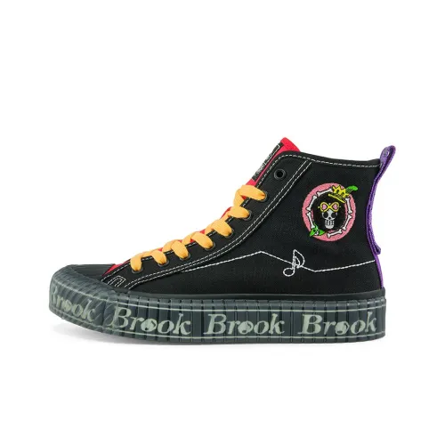 Kappa Canvas Shoes Unisex High-Top Black/Warm Red