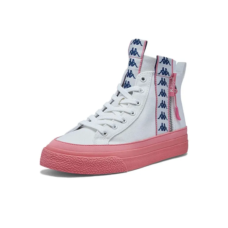 Kappa Coverage High Top Canvas Shoes Women's Korean White-1