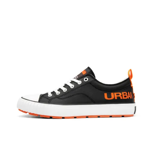 Lee Canvas Shoes Men Low-Top Black/Orange