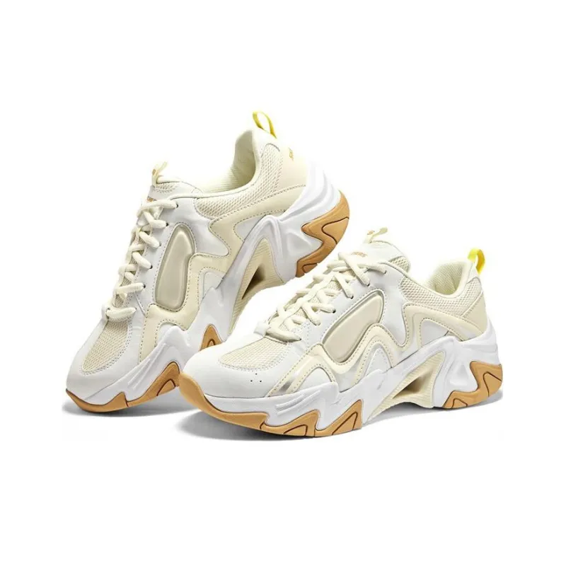 Skechers Stamina V3 Chunky Sneakers Men Low Top White Yellow-3