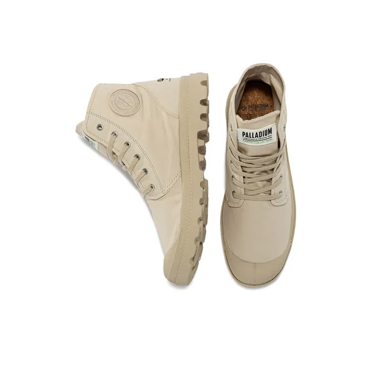 Palladium Pampa Anti Slip And Wear Resistant Breathable Cushioning High Top Canvas Shoes Unisex Desert-4