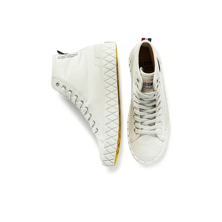 Palladium Palla Ace Cvs Mid Anti Slip And Wear Resistant Breathable High Top Canvas Shoes Unisex White-3