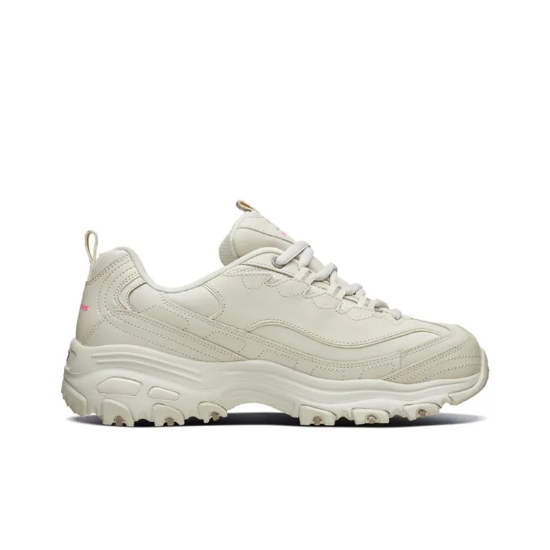 Skechers D'LITES 1.0 Cushioned Anti Slip Wear Resistant Breathable Lightweight Low Top Chunky Sneakers Women's Natural-1