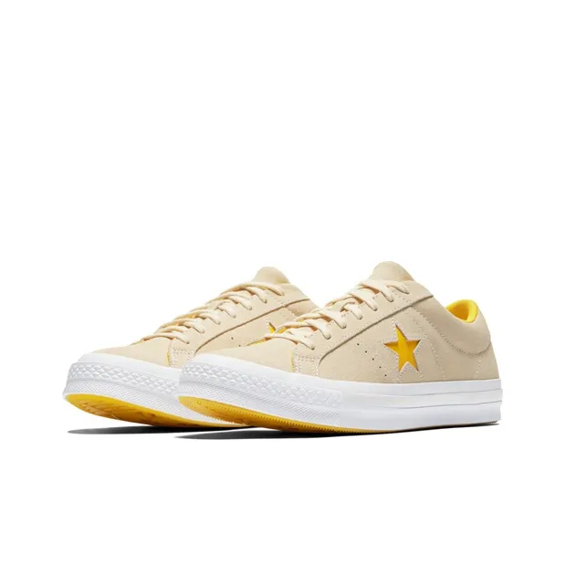 Converse One Star O Non slip Lightweight Low Top Canvas Shoes Unisex Light Brown Yellow-1