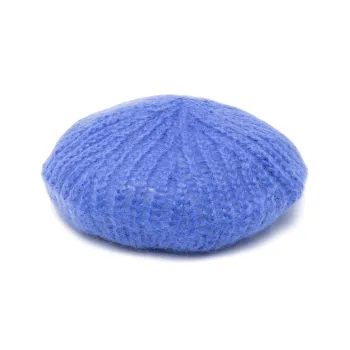 GANNI Ribbed knit Beret Hat