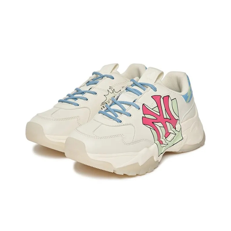 MLB Big Ball Chunky Chunky Sneakers Unisex Low Top White/Blue Color-1