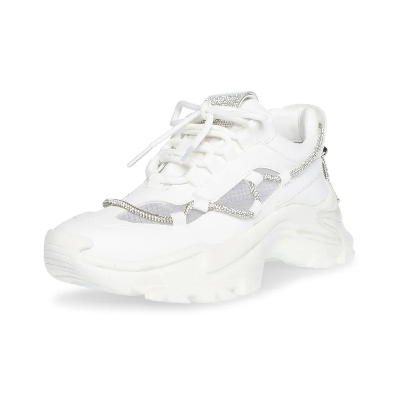 STEVE MADDEN Chunky Sneakers Women's Low Top Nude/White-1