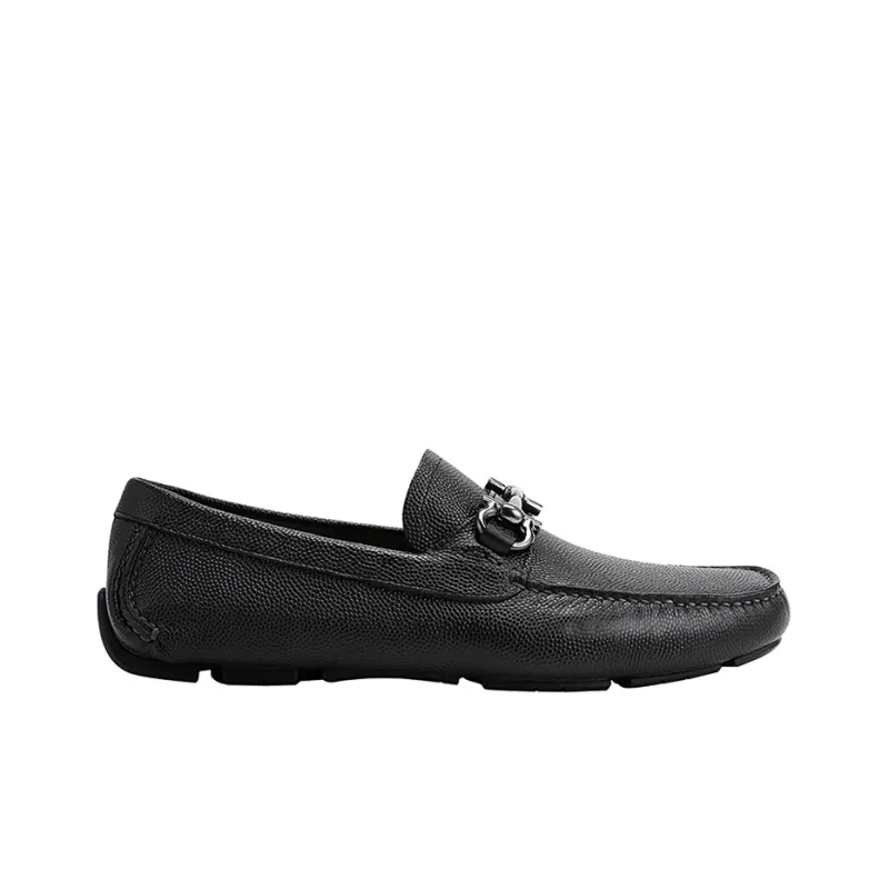 Salvatore Ferragamo Men's Black Gancini Moccasin Brand-1