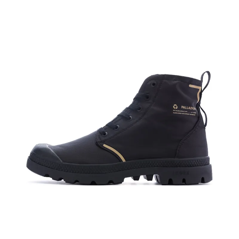 Palladium Pampa Wear resistant And Waterproof High Top Canvas Shoes Unisex Black-0