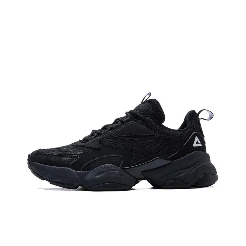 PEAK Chunky Sneakers Women's Low-Top All Black/White