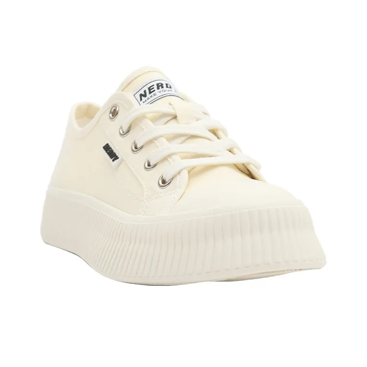 NERDY Low-Top Canvas Shoes Unisex Beige-2